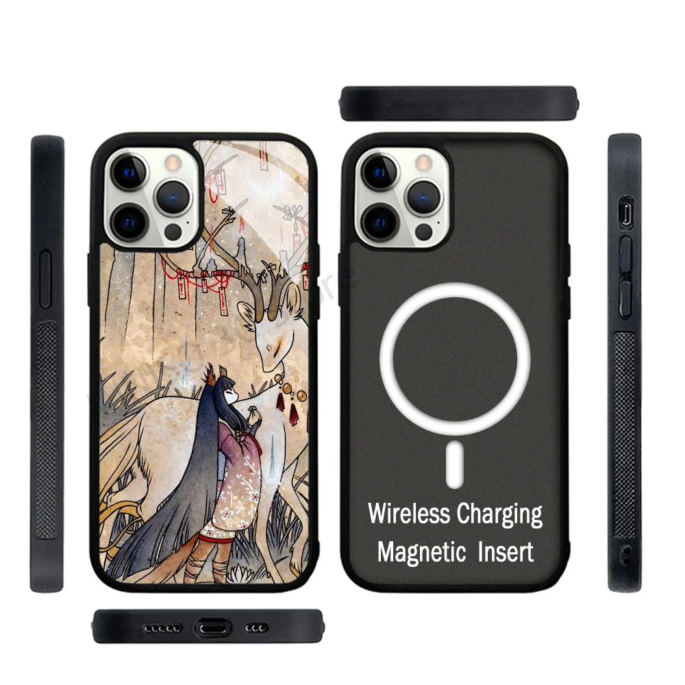 The Meeting of the Fox and Wish Spirit Phone Case Strong Magnetic For IPhone 15 14 13 Pro Max 11 12 Mini For Magsafe