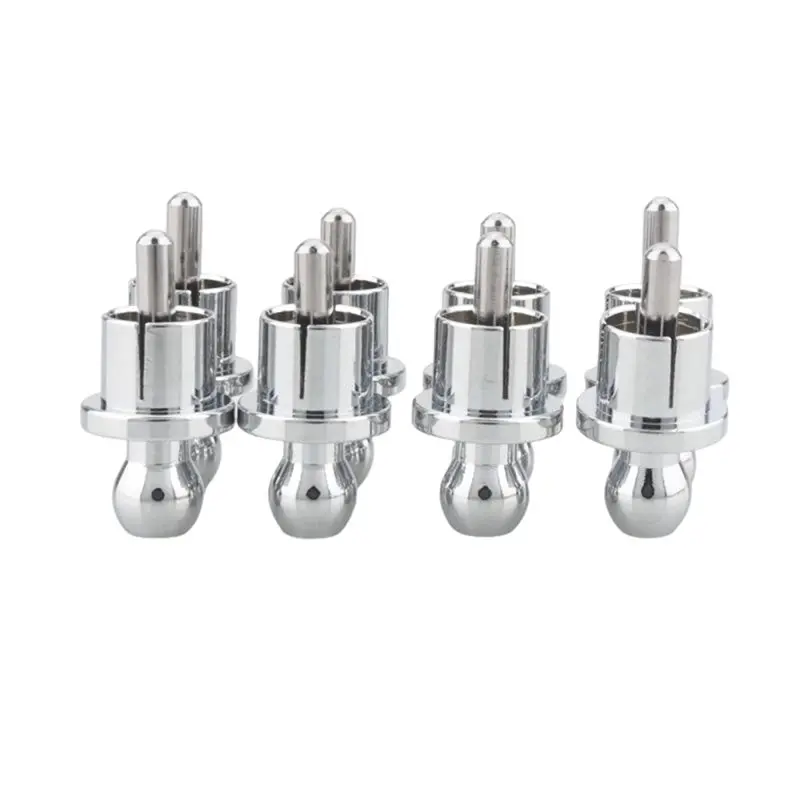 [B24B!】 RCA Dust Caps 8 Pieces For Audio, Speakers, Subwoofers, Amplifiers, Rhodium Plated Shorting Plugs Noise Reduction Stoppe