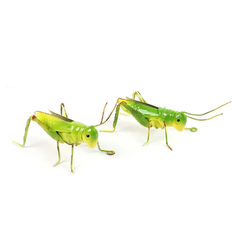 Adornos de hierro de simulación de animales, saltamontes, decoración de jardín, figuritas artificiales, miniaturas, modelo simulado