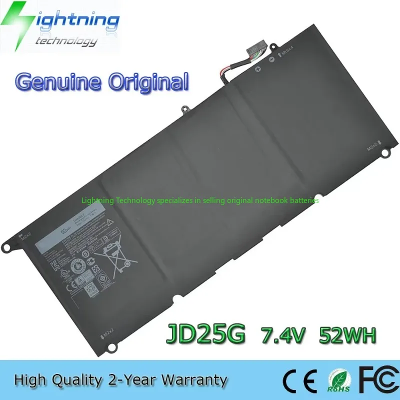Batterie d'origine pour ordinateur portable JD25G, 7.4V, 52wh, pour Dell XPS 13D-9343 13 9343 9350 P54G JHXPY 5K9CP, 2025, année
