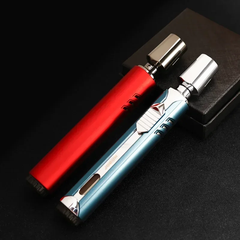 JOBON Three Turbo Metal Blue Big Flame Gas Lighter Spray Gun Kitchen Cooking Windproof BBQ Jewelry Welding Cigar Lighters