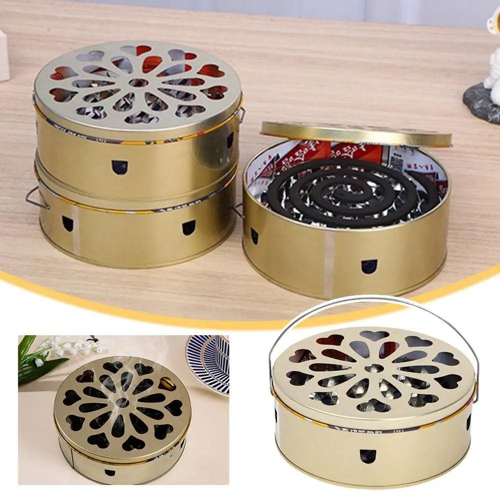 Golden Outdoors Domestic Summertime Fire Prevention Mosquito Multiple Coil Holder Accommodate Tray Large Mosquito Coils Cap M1G5