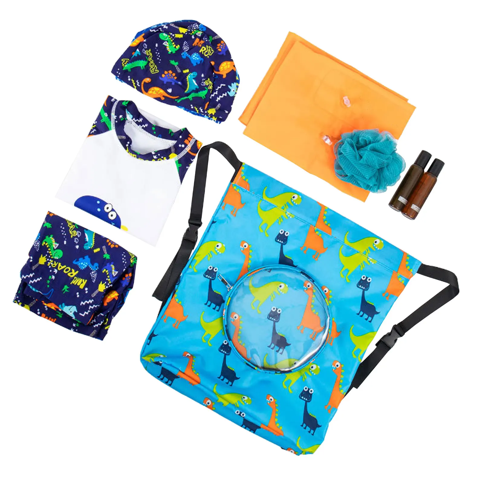 Waterproof Swim Bag for Kids Foldable Drawstring Backpack Bags Wet and Dry Separation Storage Bag Portable Swimming Equipment