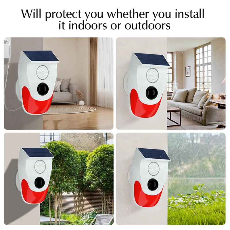 A10R Outdoor Solar Human Body A Sensor Sensors With Remote Controller 120DB Sound Detector For Home Burglar System