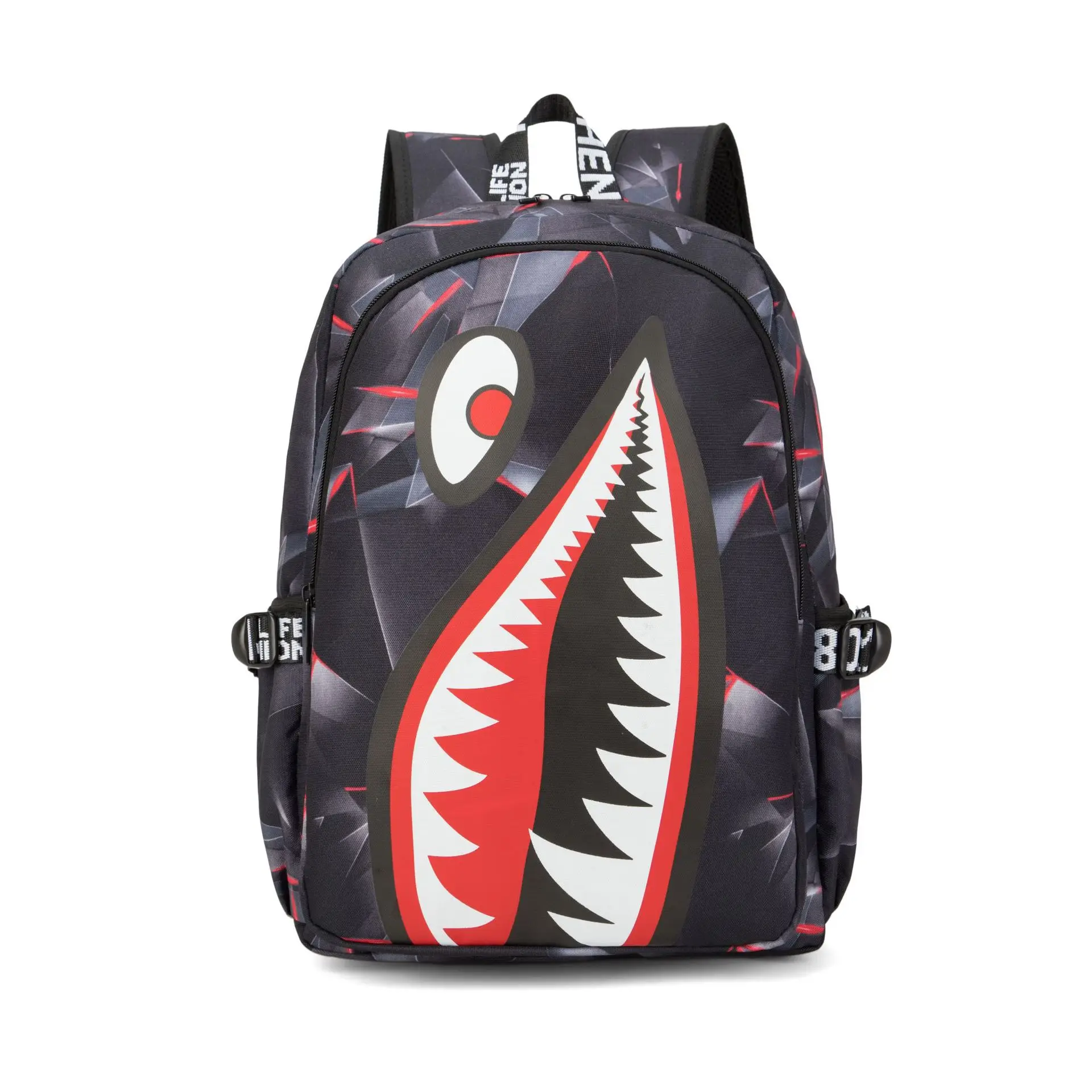 Oxford cloth shark backpack large-capacity backpack personality fashion simple backpack men