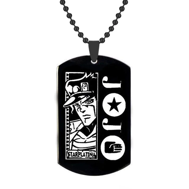 Anime Bizarre Adventure Necklace Stainless Steel Cosplay Dog Tag Logo Pendant Jewelry for Fans Men Gift Accessories