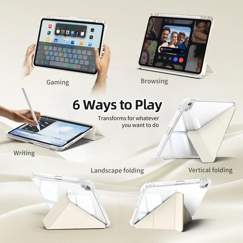 Imagen 2 del producto ZOYU para iPad Air 4 Air 5 Air 6 A16 11th M2 M3 iPad Pro 11 12,9 13 10 Gen 10,2 9th 8th 7th Mini 7 6 funda inteligente con portalápices