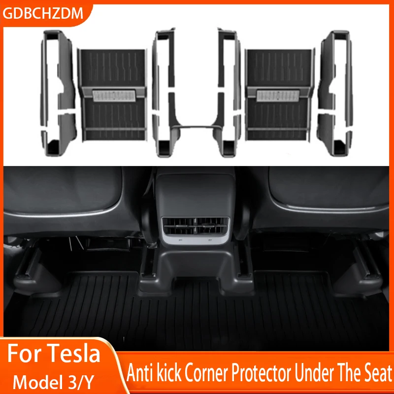 

Защитный чехол для Tesla Model Y 2021-2024, угловая защита под сиденьем, направляющие для сиденья, защитная крышка, декоративная крышка с защитой от ударов