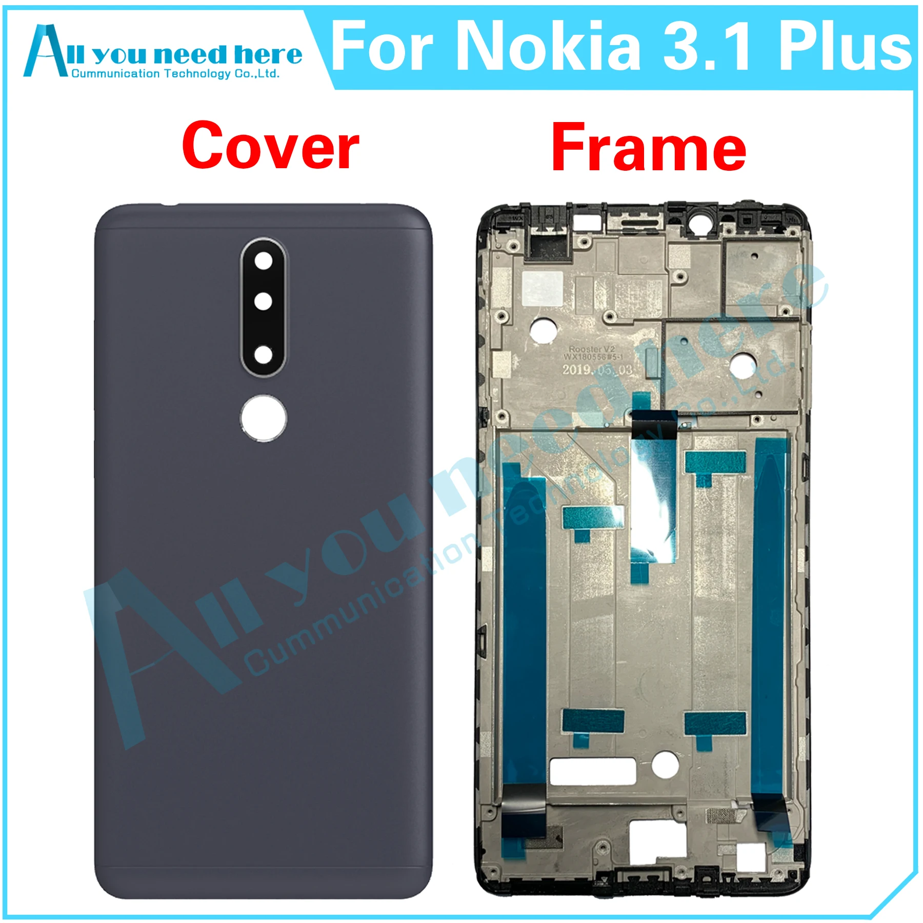 

For Nokia 3.1 Plus TA-1118 TA-1125 TA-1113 TA-1117 3.1Plus Front Frame Battery Back Cover Rear Case Cover Middle Frame Rear Lid