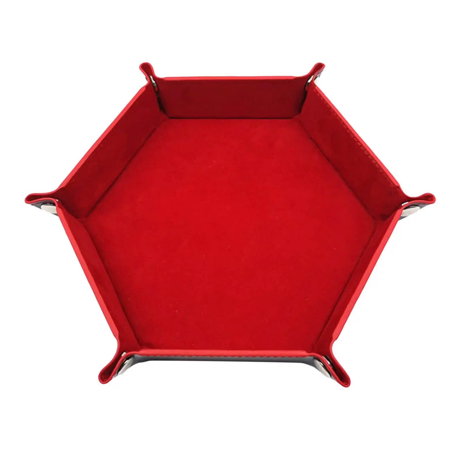 Rolling Tray Hexagon Stands Tray Foldable PU Leather And Velvet Trays Casino Party Game