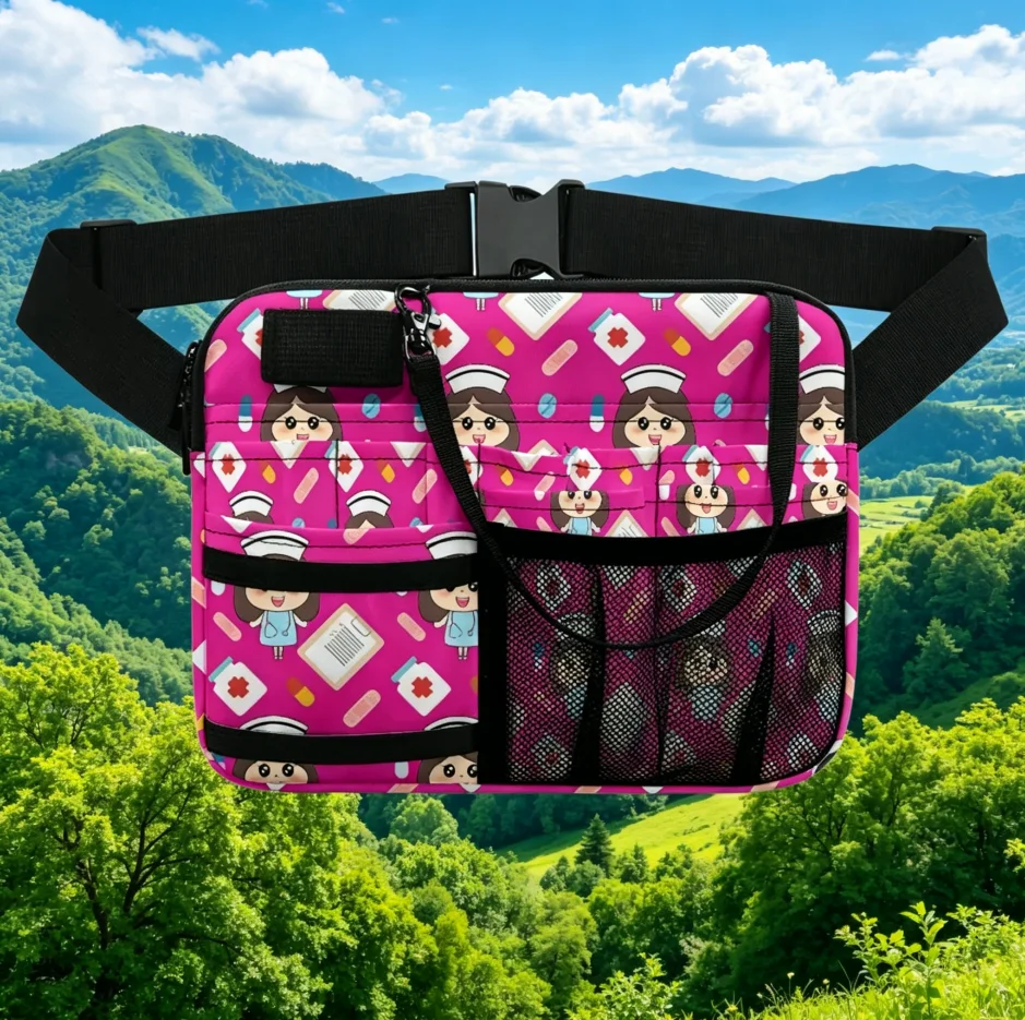 cute-nurse-cartoon-waist-pack-multi-pocket-medical-print-utility-fanny-pack-for-nurses-doctors-nursing-students