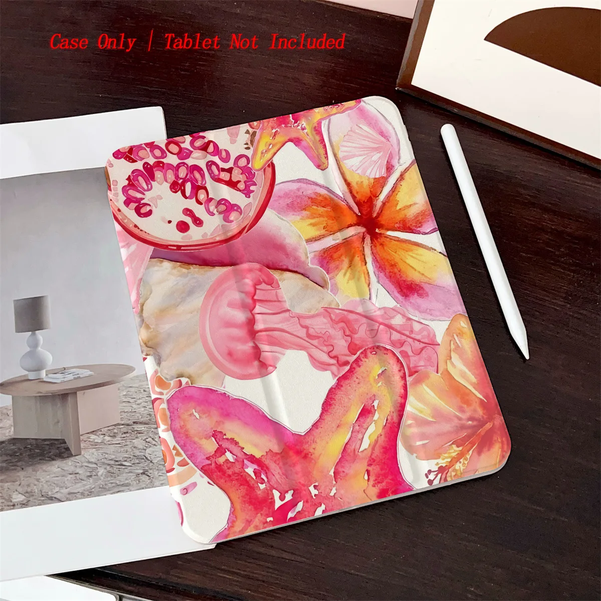 

Modern Chic Pink & Red Pattern iPad Case For Apple iPad 10.2 Inch Pro 11 Air 4 Mini 6 Durable Decorative Cover