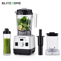 BlitzHome BH-207C 1600W Professional Countertop Blender 6-Leaf Blade 3 Programs Smoothie & Ice Crushing Blender with 2L Jar