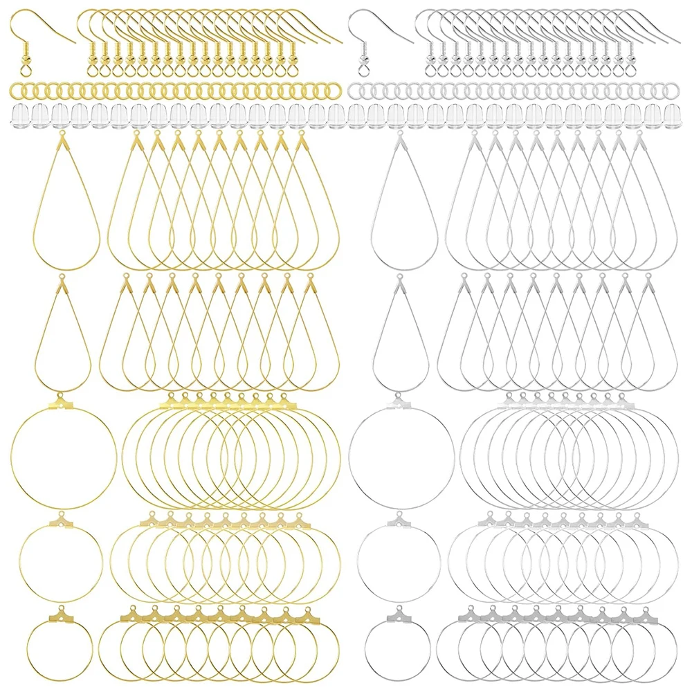 

700 шт. гипоаллергенный комплект для изготовления сережек, позолоченные/посеребренные крючки для сережек, обруч для бисера, кольца для прыжков, сделай сам, принадлежности для ювелирных изделий