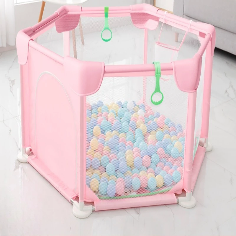 アップグレードされた安全プレイヤード、一体型クロールマットとボールピット付きキッズプレイヤード、赤ちゃんや幼児向けの無毒の屋内プレイゾーン