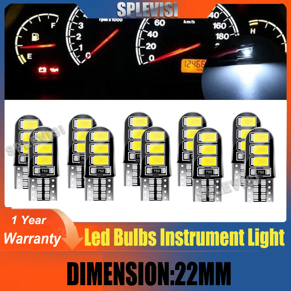 

T10 2835 194 6-SMD Car LED Instrument Gauge Cluster Dash Light Silicone side light Bulbs 6000K White led lights