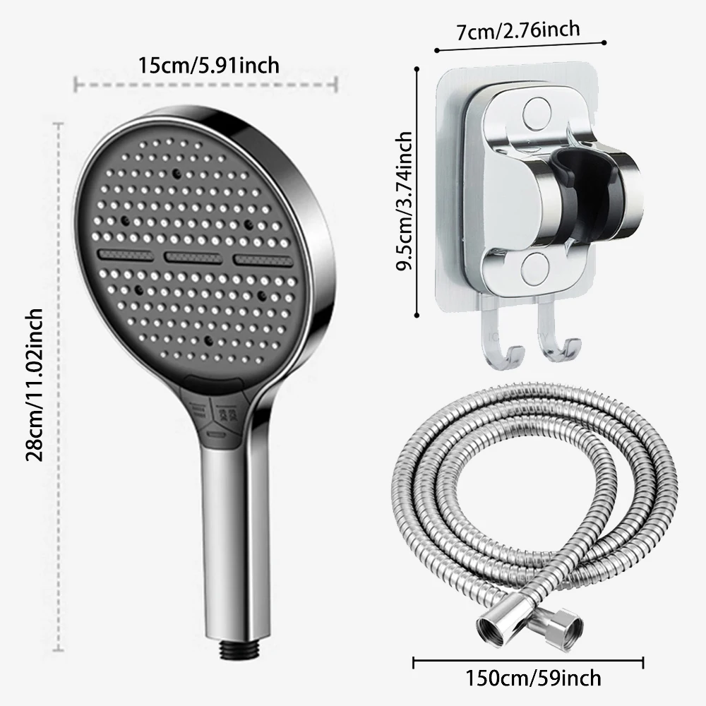 15 см высококачественный фильтр для воды, регулируемый душ высокого давления, портативный 3 режима, большая панель, насадка для душа, аксессуары для ванной комнаты