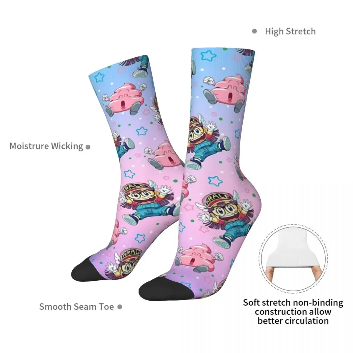 Arale And Poop Slump Socks Harajuku High Quality Stockings All Season Long Socks Accessories for Man Woman's Birthday Present