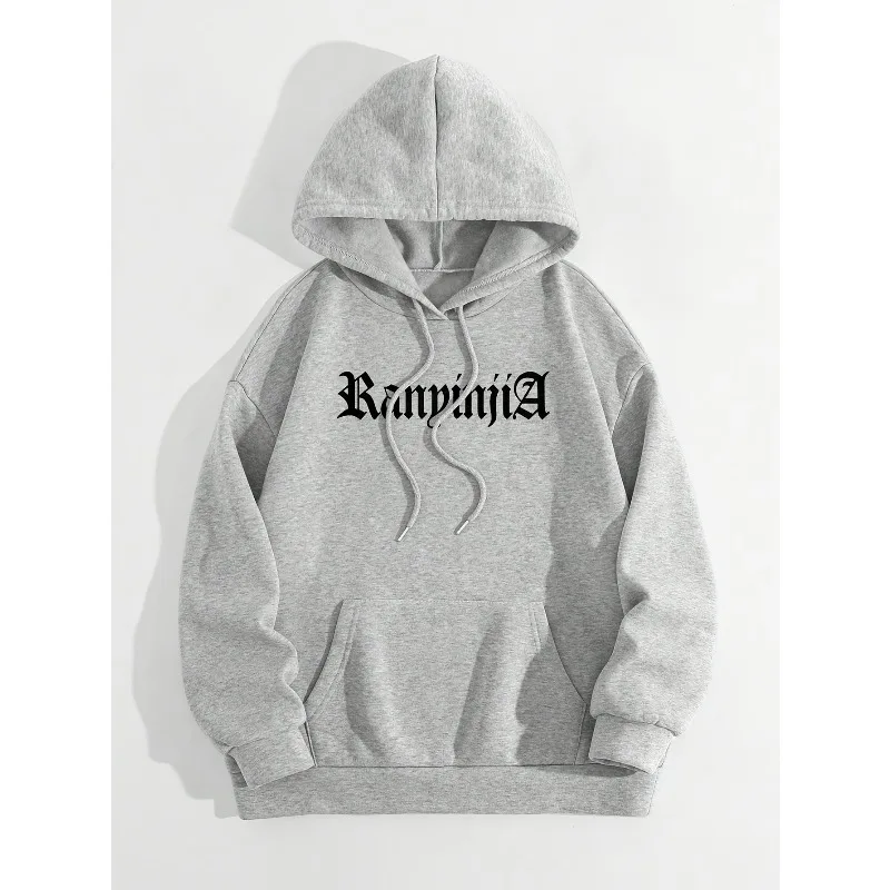 Men'S Gothic Style Print Sweatshirt, Comfortable Fit, Travel/Casual Commute Adaptable Hoodie