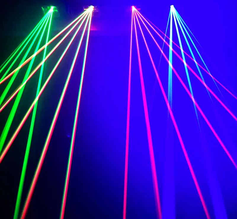 Vierobjektiv-RGBY-Laserprojektor mit vier Linsen, DJ-Disco-Partylicht, Weihnachtsdekoration, DMX-Laserlicht, geeignet für DJ KTV Disco – Detail 9
