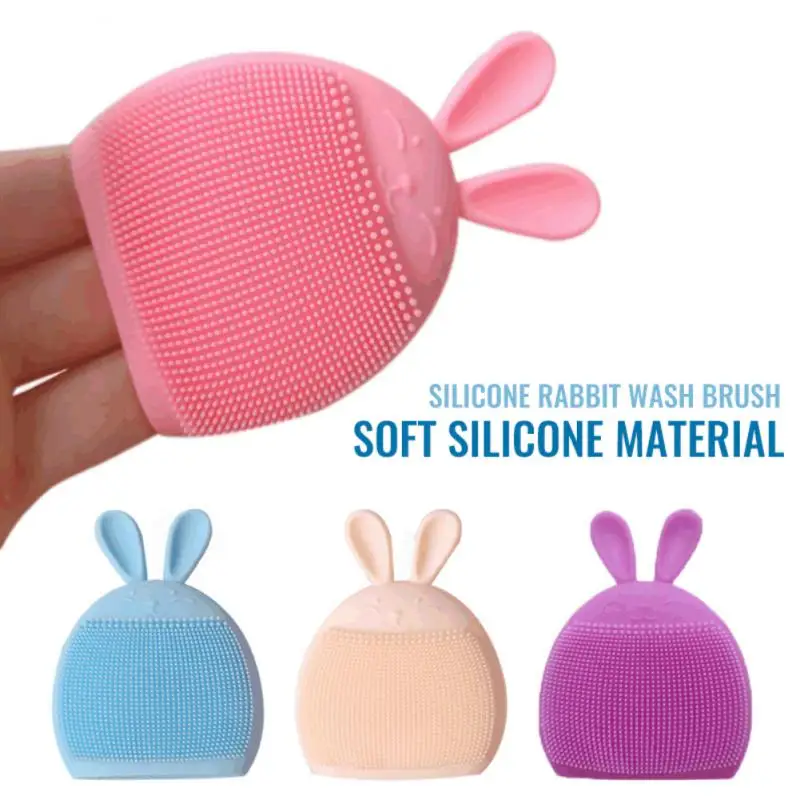 Silicone Bunny Cleansing Brush Multifunctional Rabbit Facial Cleaning Brush Manual Massage Brush Shampoo Brush Facial