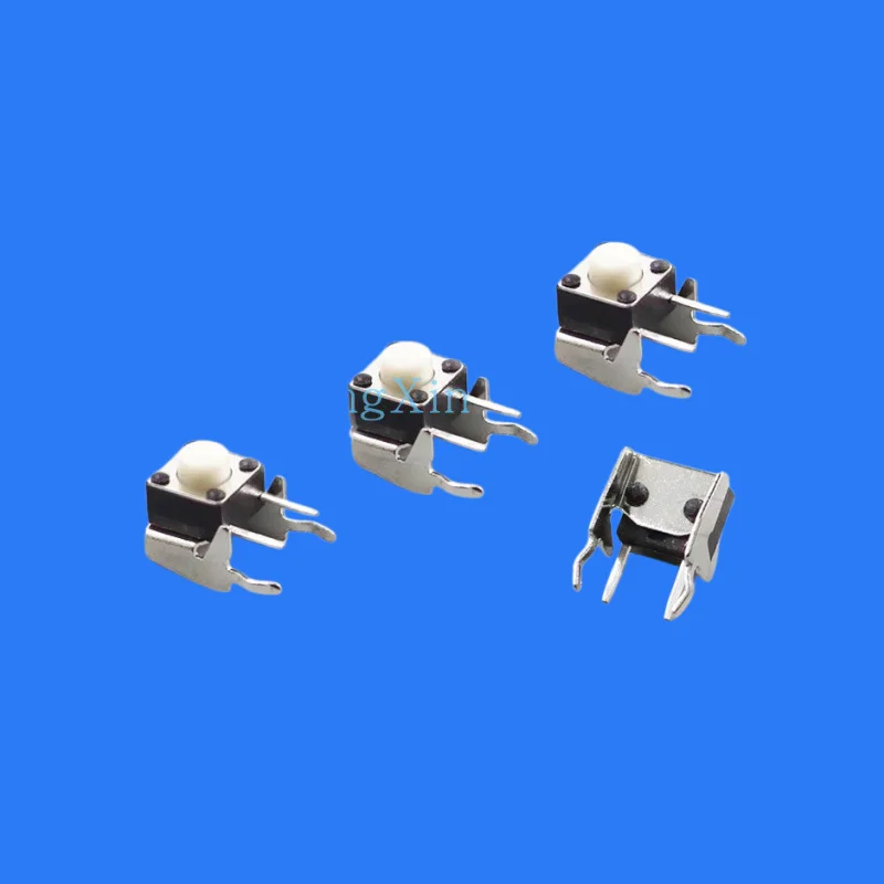 100pcs/ TS-D011 2 feet 6*6*5 small rack touch switch 6X6X5 with bracket black and white button click reset