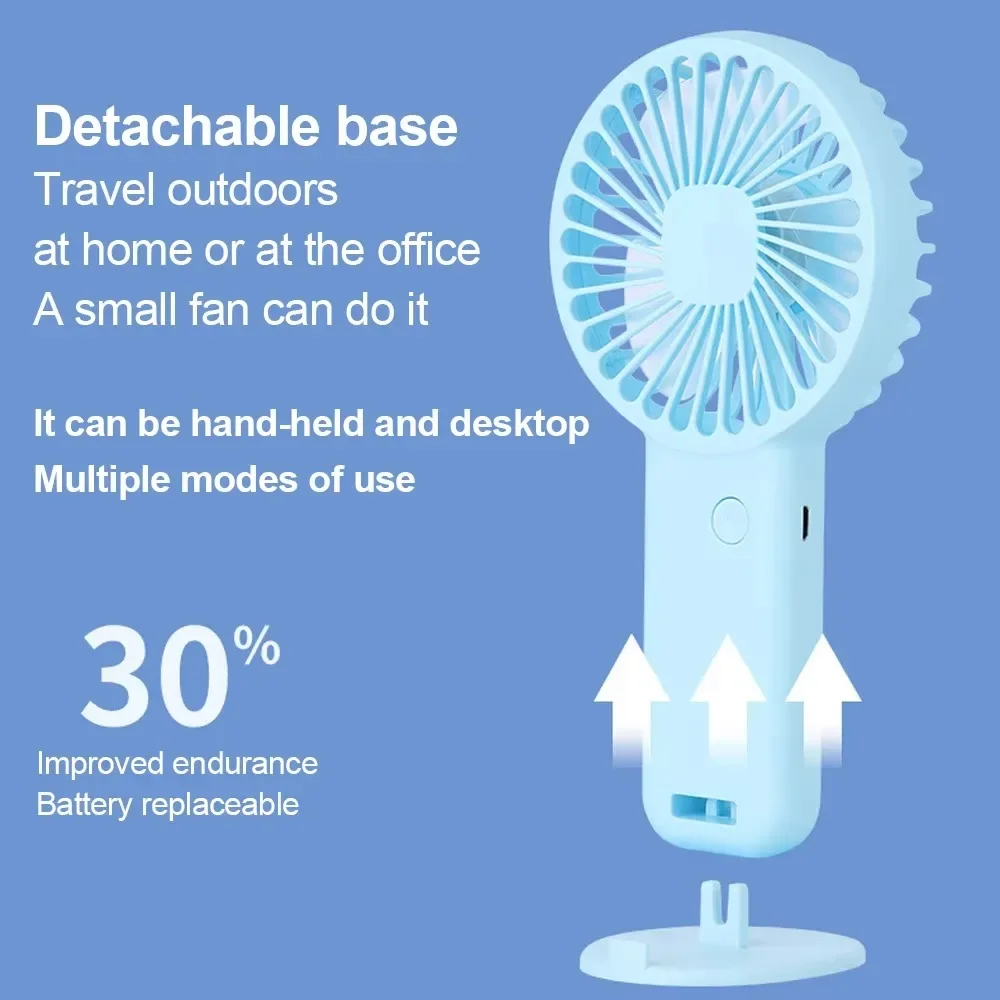 Powerful Handheld Cute Design 3 Speed Personal Cooling Usb Rechargeable Mini Fan