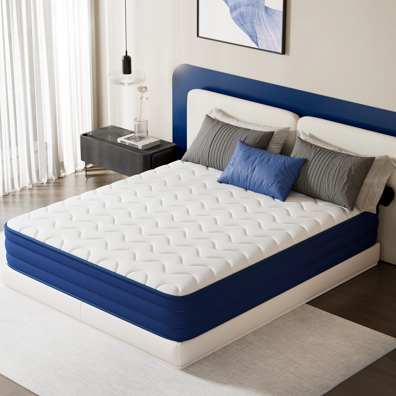 Materasso, molle insacchettate, sistema a 7 zone, memory foam ad alta resilienza, elevato comfort, traspirante e anallergico