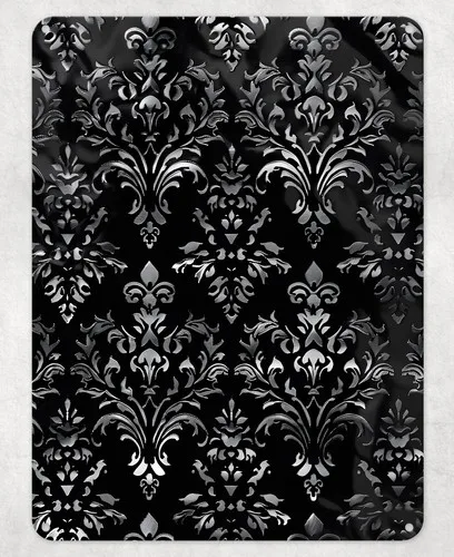 Black Brocade Pattern Metal Poster Wall Tin Sign Man Cave Shed Home Plaque --Tin Sign