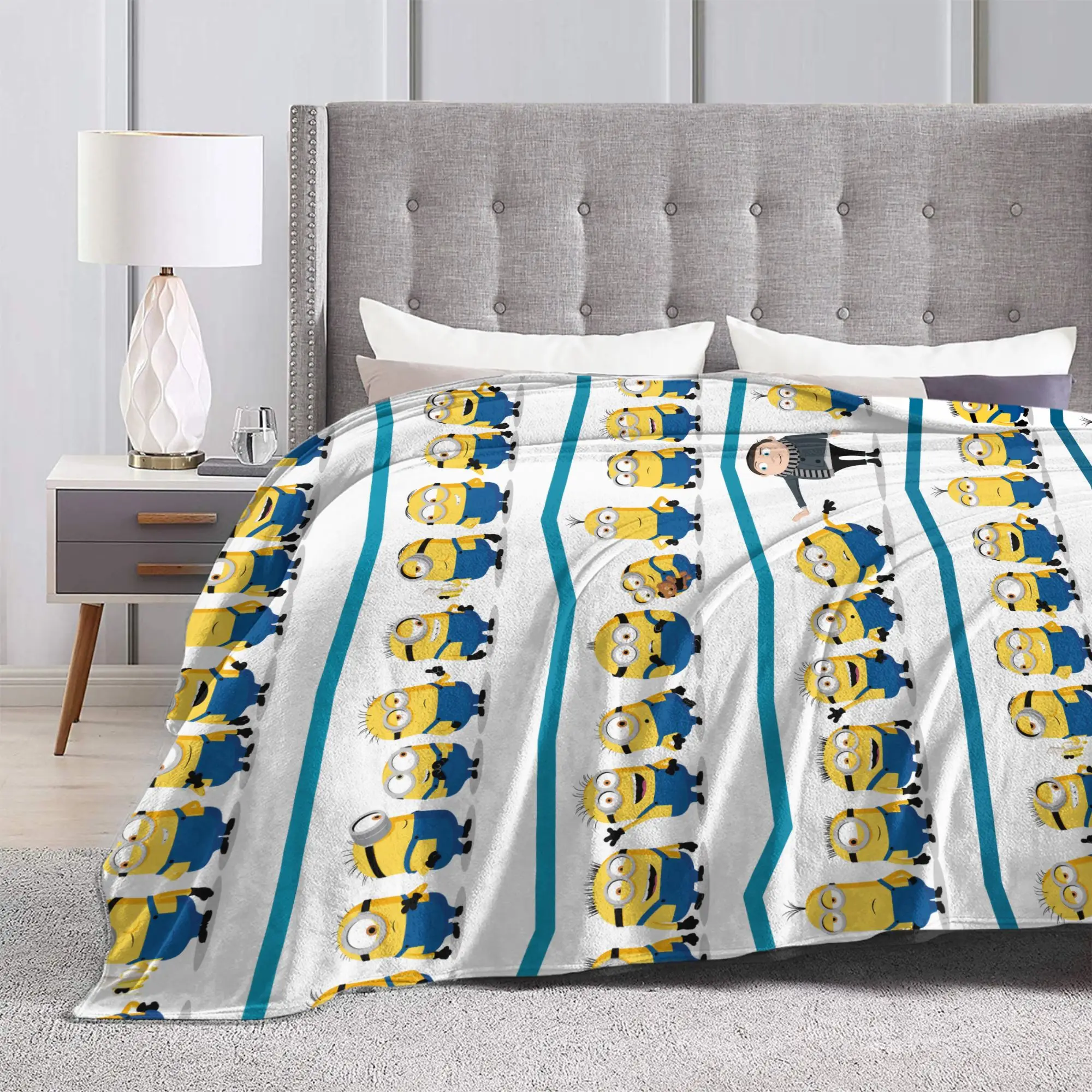The Rise of Gru M-Minions-s Line Blanket Fleece  Winter  Portable Lightweight Throw Blankets for Sofa Office Bedspreads