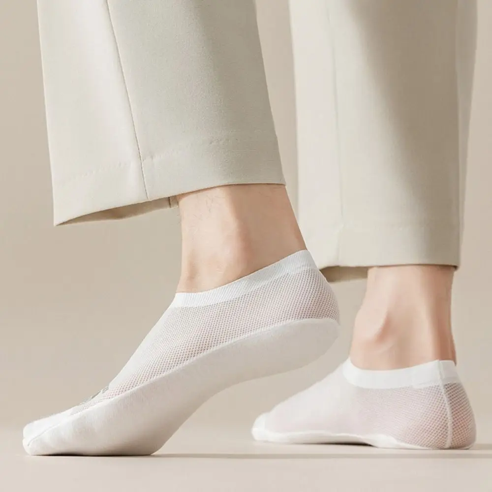 

Short Summer Comfortable Boat Socks Breathable Mesh Socks Man Socks Solid Color Sock Slippers