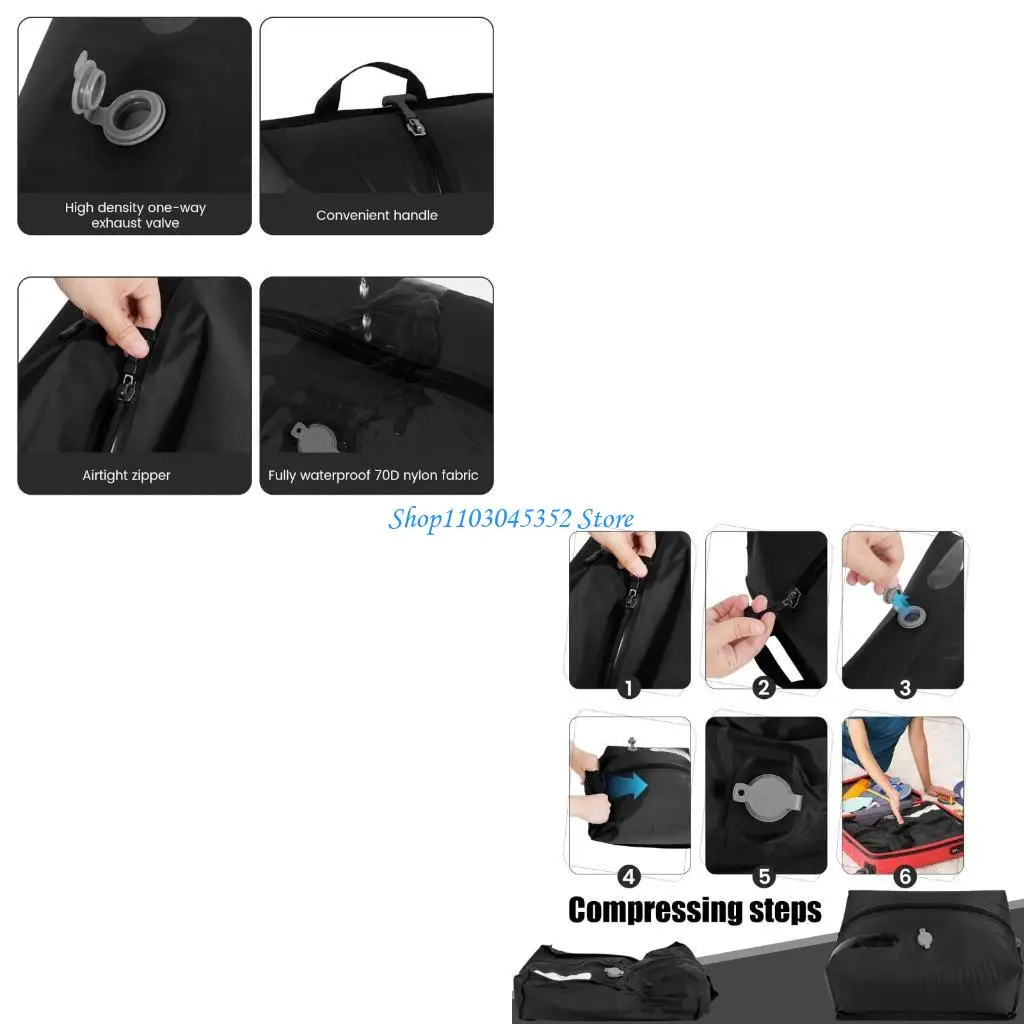 

Компрессионная сумка для хранения, 16 л, с видимым окном, герметичное уплотнение, практичный нейлон для экономии места в багаже