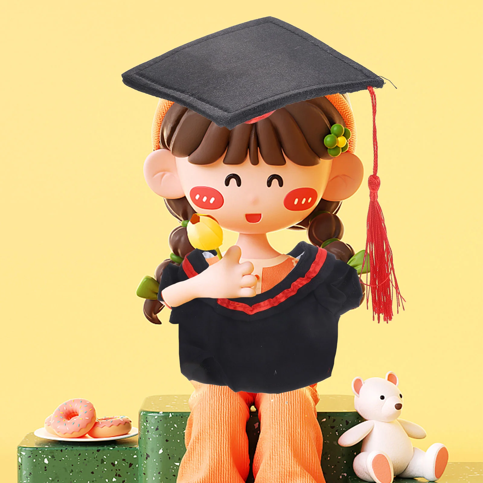 Graduation Hat Gown Baby Gift Mini Plush Animals Cloth Clothing Clothes for Dress up