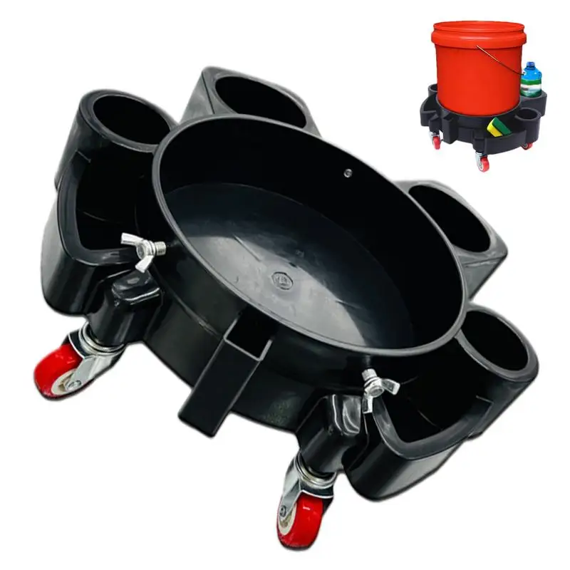 

Car Wash Bucket Roller Sitting Mobile Car Washing Bucket Store With 5 Wheels Easy Push Washing Roller Heavy Duty Car Washing