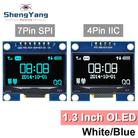 TZT 1.3 inch OLED module SPI/IIC I2C Communicate white/blue color 128X64 1.3 inch OLED LCD LED Display Module 1.3\