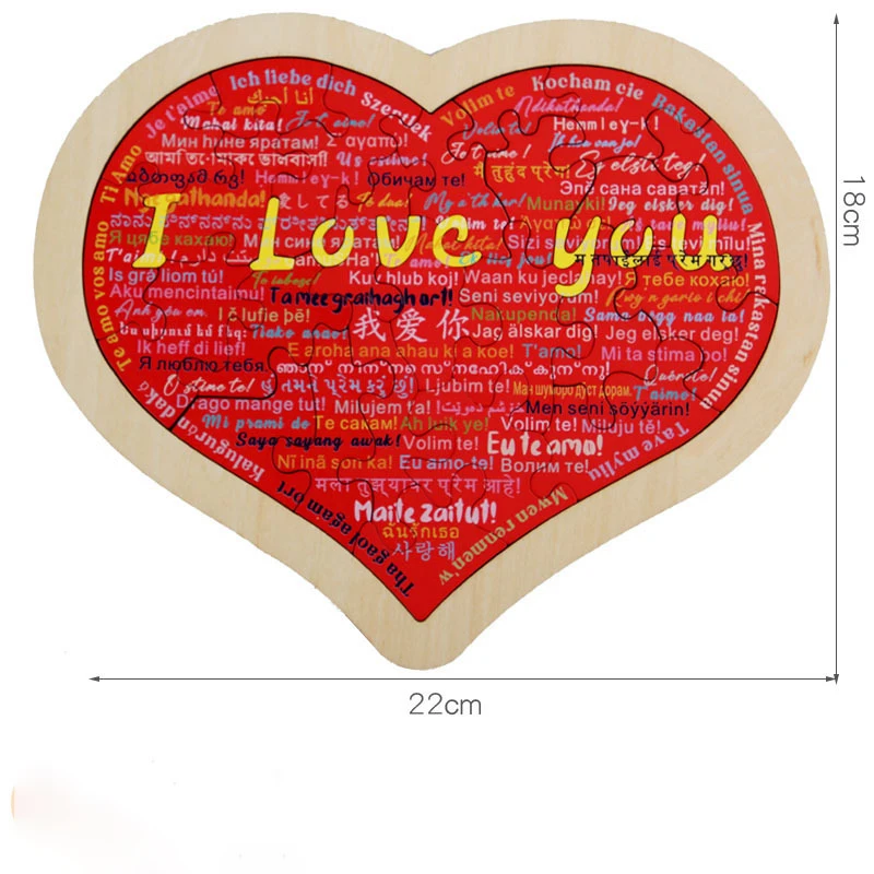 Heart Shaped Puzzle Small 'I Love YouPuzzles Block Puzzle Small Puzzle For Family DIY Gifts 3D Mini Home Decor Bricks Set For