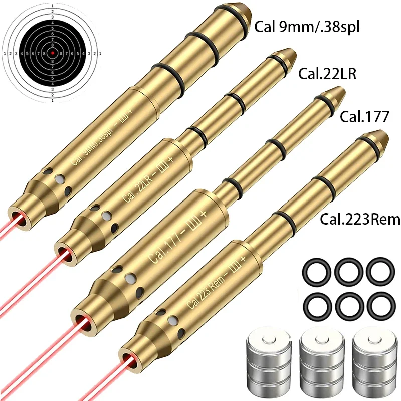 เลเซอร์ boresighter. 22LR.223Rem 177.9mm /. 38spl CAL เลเซอร์เบื่อปลายกระบอกปืนสำหรับปืนไรเฟิล