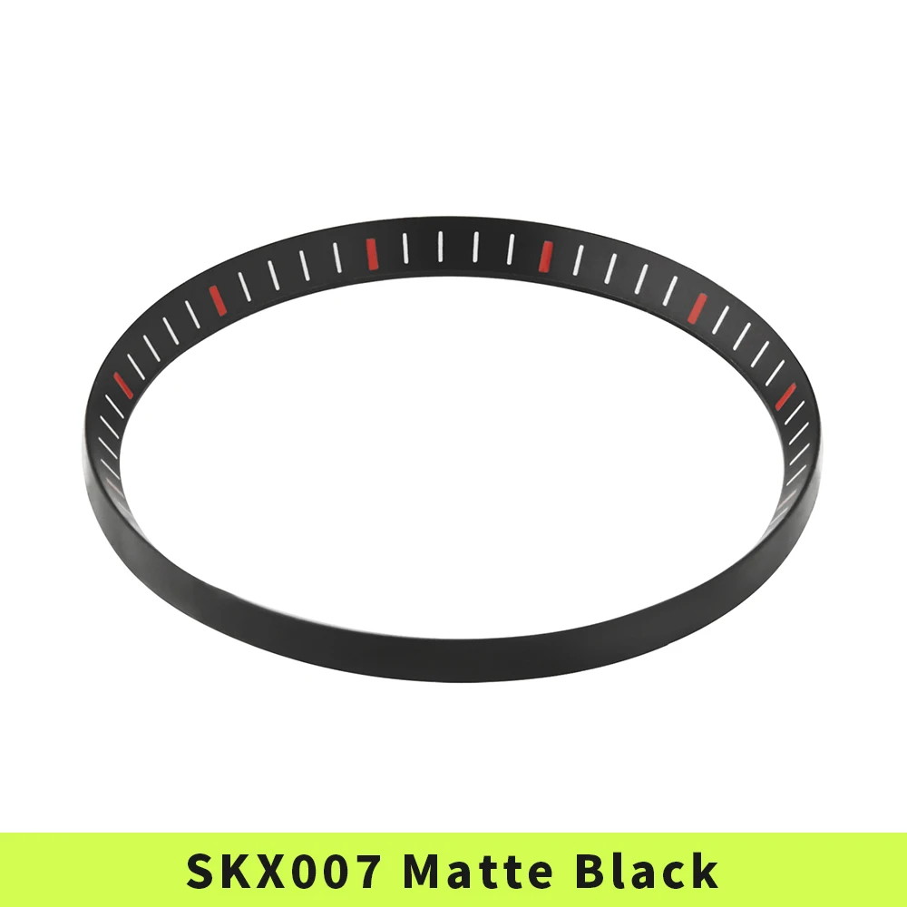 SKX007 SKX009 SRPD Metal Chapter Ring Matte Black Finish Numerals Style with Markers Stainless Steel