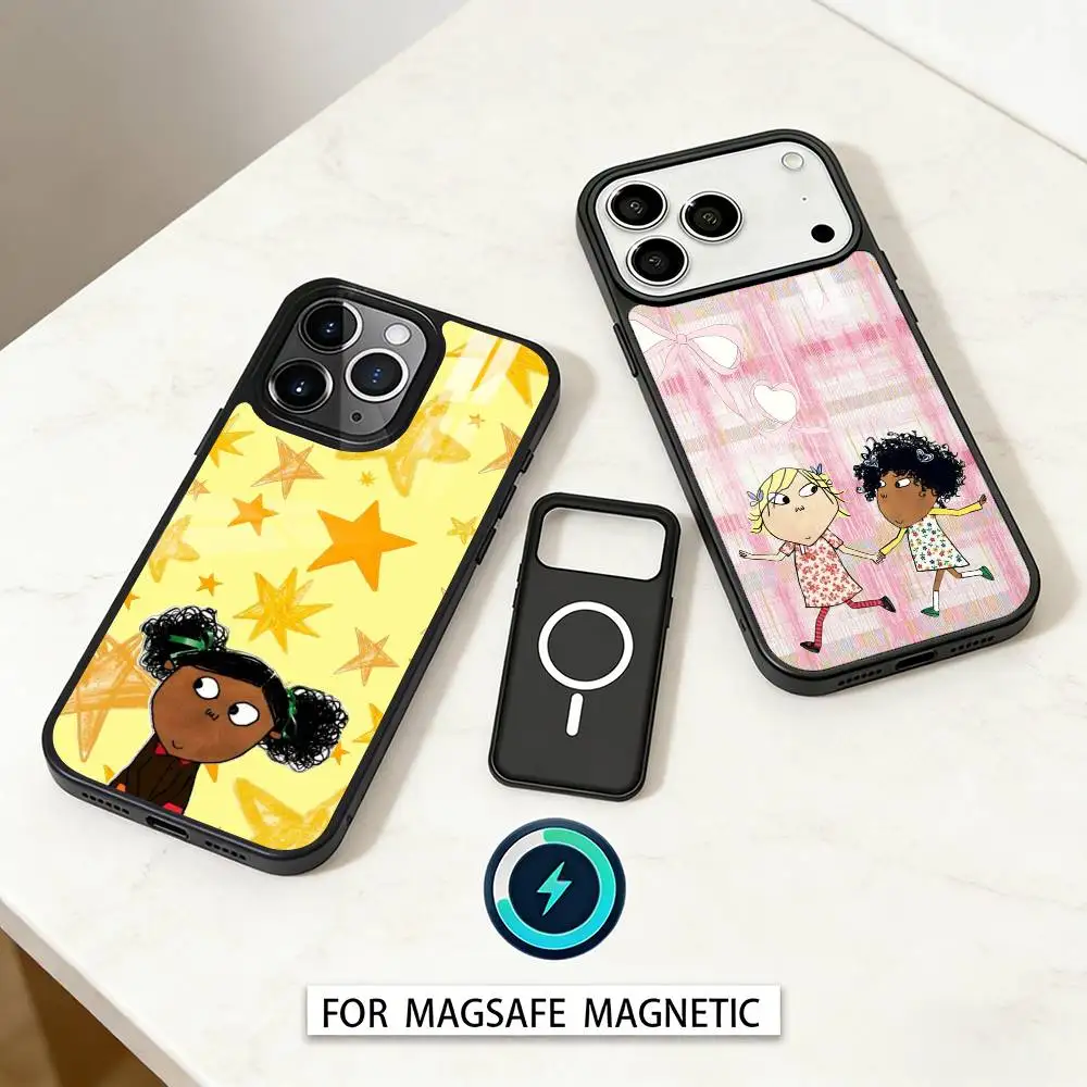 

C-Charlie And L-Lola Anime Phone Case For iPhone 17,16,15,14,13,12,Pro,Max For Magsafe Magnetic Wireless Charging