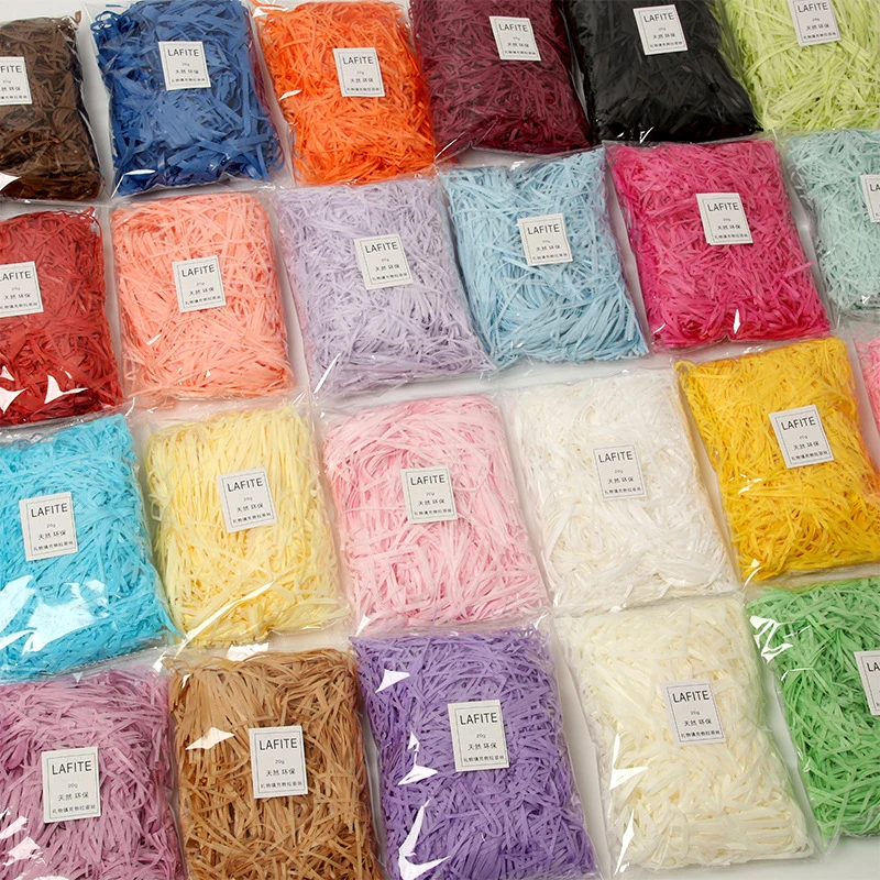 50g/Pack Colorful Shredded Lafite Paper DIY Wedding Party Candy Gift Box Filling Material Christmas Packaging Filler Home Decor