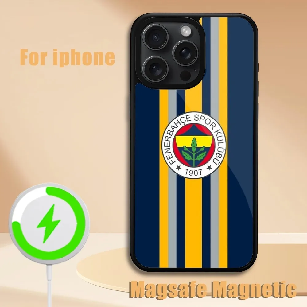 Fenerbahce   Phone Case For iPhone 11 12 13 14 15 Plus Pro Max Magsafe Magnetic Wireless Charging Cover