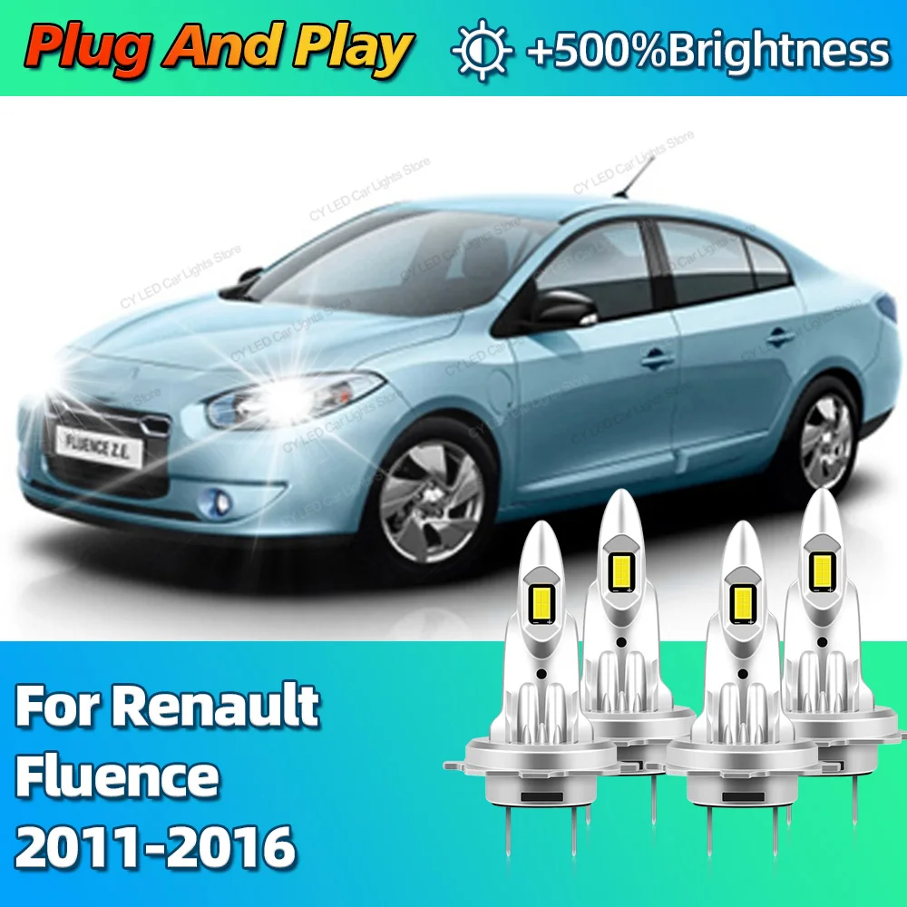 

2/4Pcs LED Headlight Bulbs Canbus High Power 180W Auto Lights 12V For Renault Fluence 2011 2012 2013 2014 2015 2016