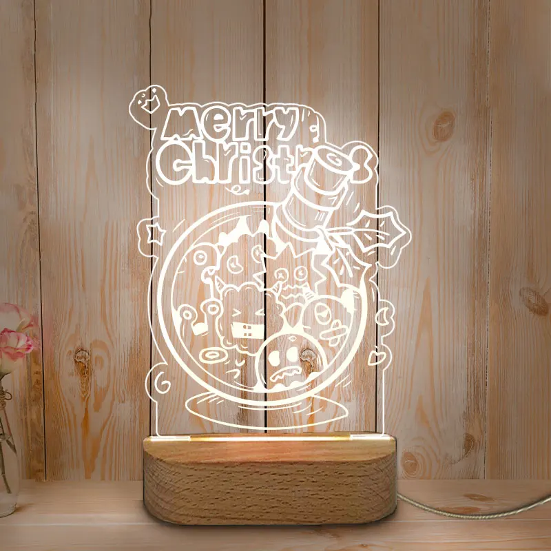 Personalized Low Power Table Lamp Acrylic LED Night Light For Christmas Domestic Decoration