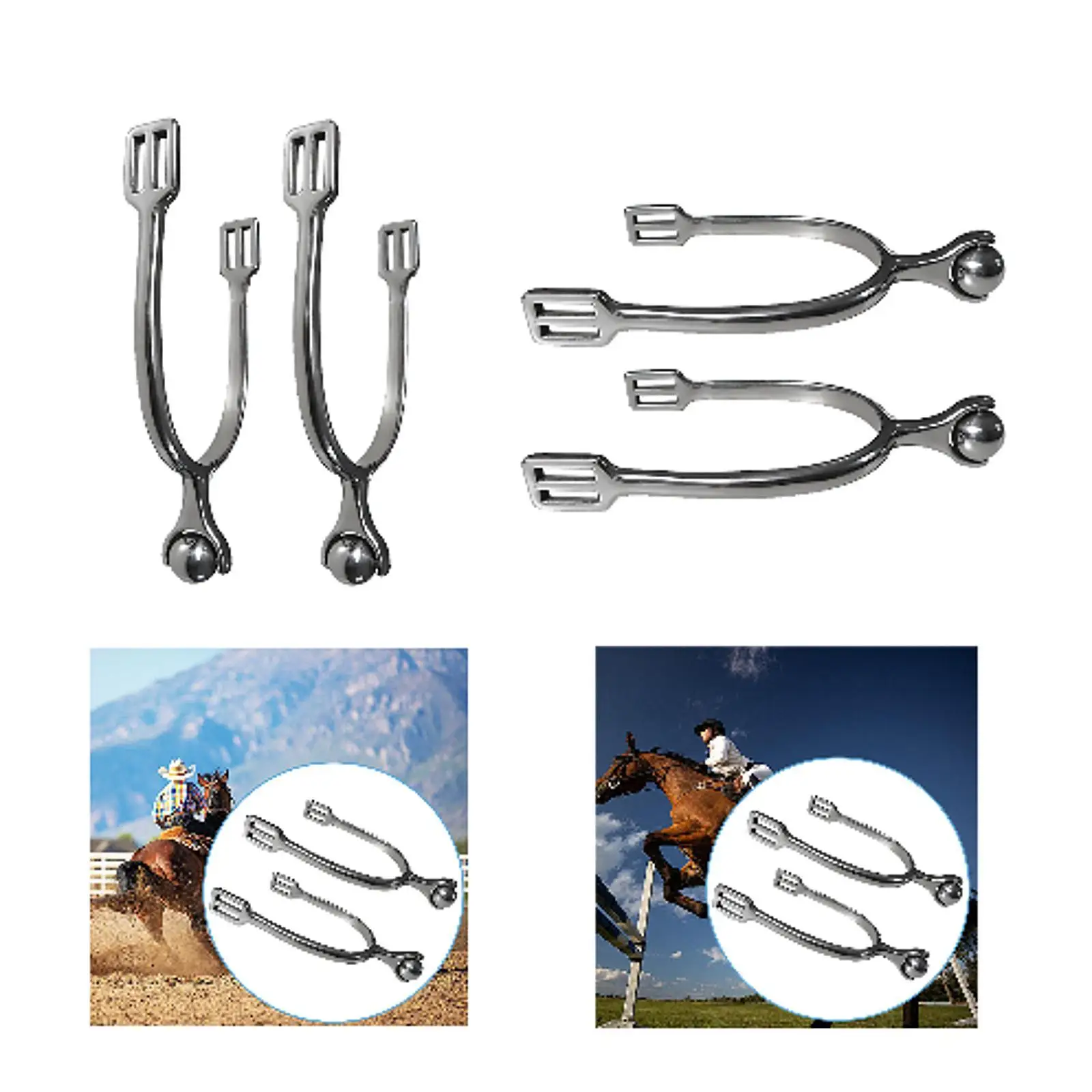 2Pcs Western Horse Spur Horse Riding Spur for Equipment Riding Equestrian