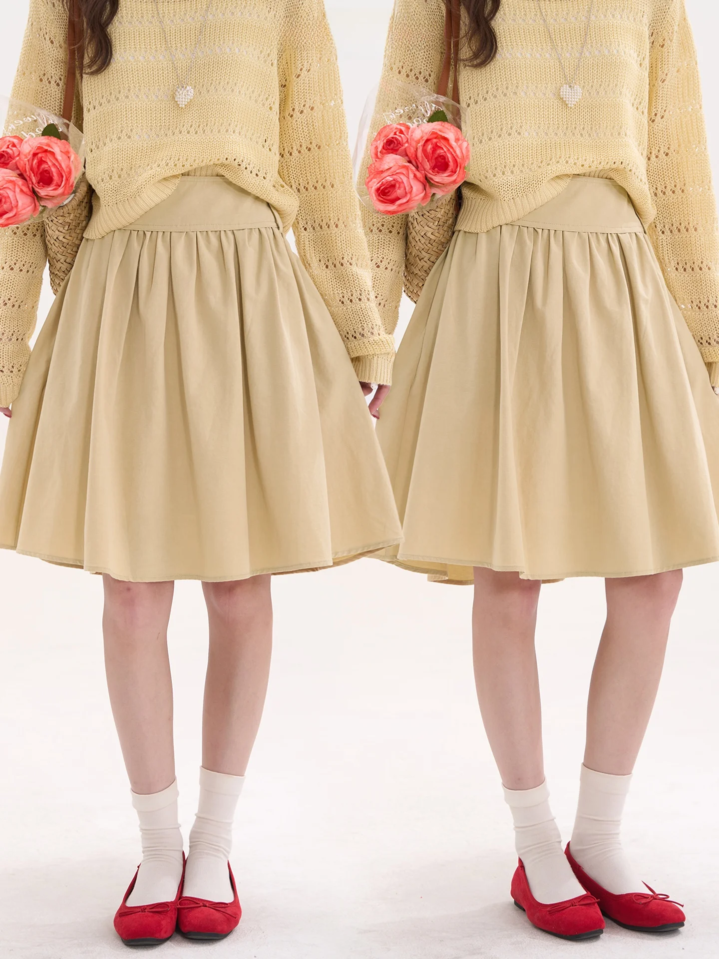 

Юбка Sweet Par Dert с широким поясом, А-силуэт, для женщин, универсальная, весна-лето, с высокой талией, из смесового хлопка