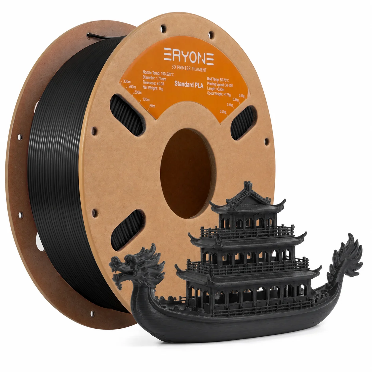 ERYONE 1KG Standard PLA Filament – Bestseller 1,75mm 3D-Druck, kein Verknoten, einfacher Druck, passend für die meisten FDM 3D-Drucker