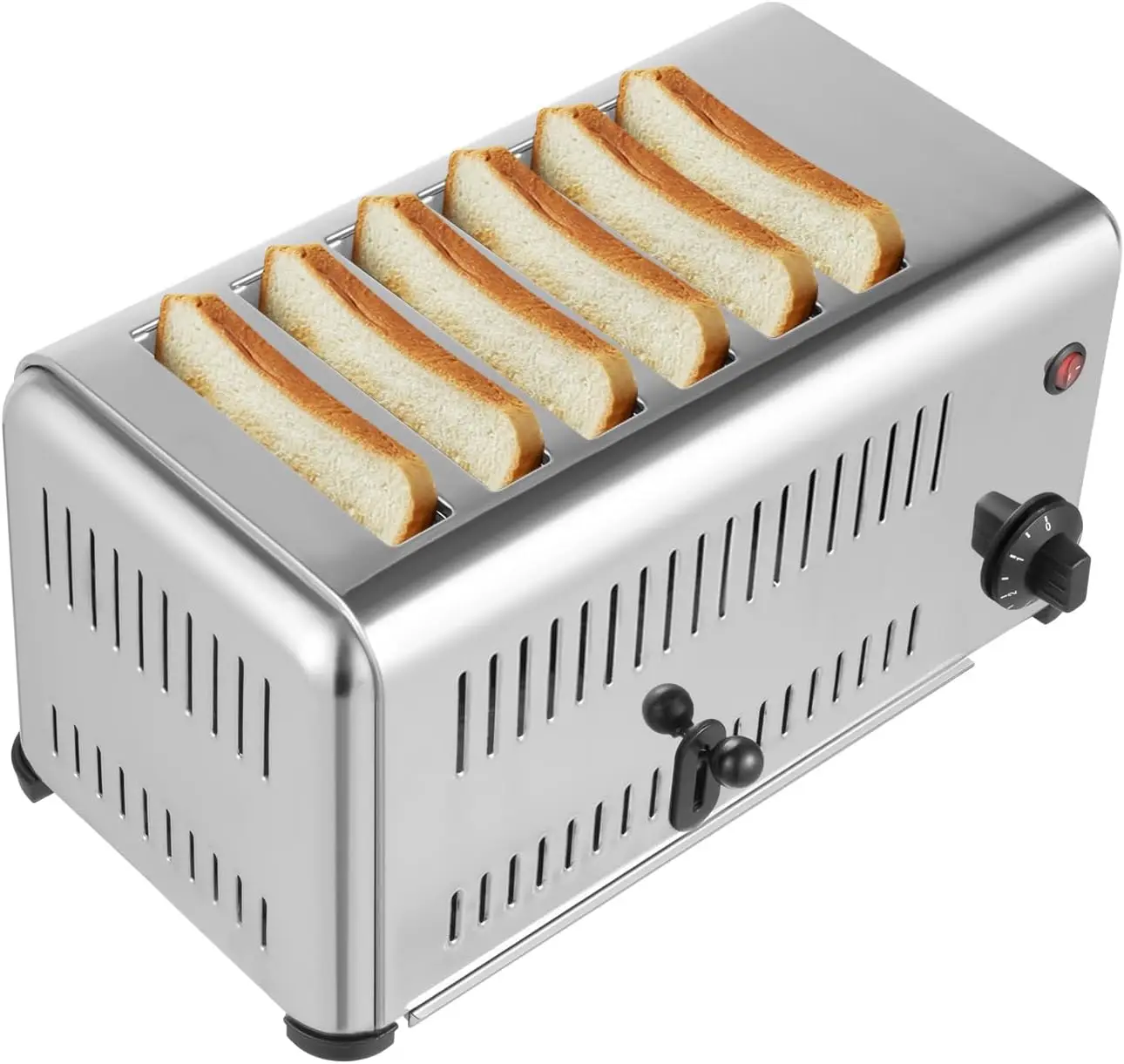 6 Slice Toaster Commercial Bread Baking Machine, Stainless Steel 1680W Time Adjustable Bread Toaster for Various Bread Types (6
