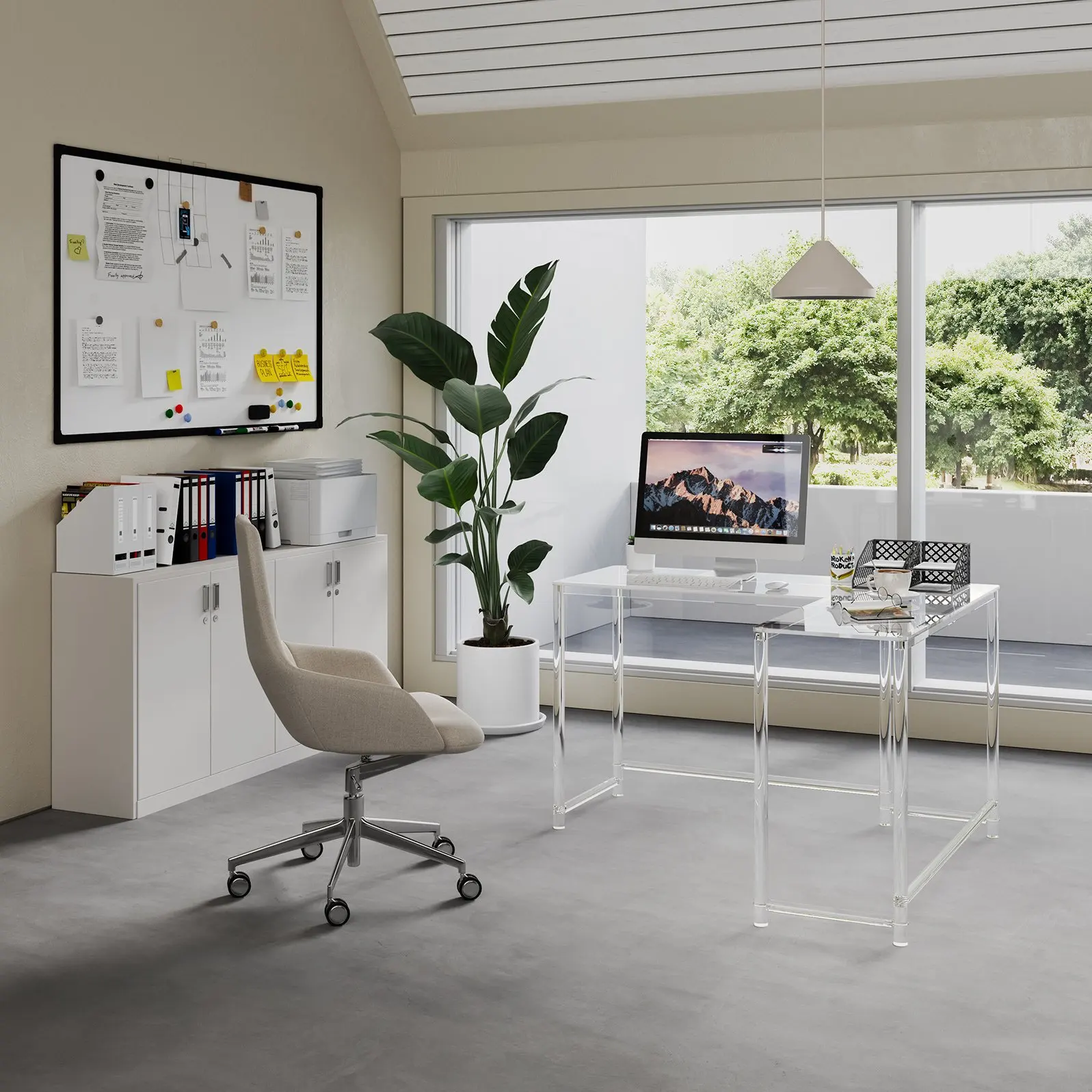 

Акриловый стол L-образный длинный стол компьютерный верстак прозрачный стол гостиная спальня подвесной стол