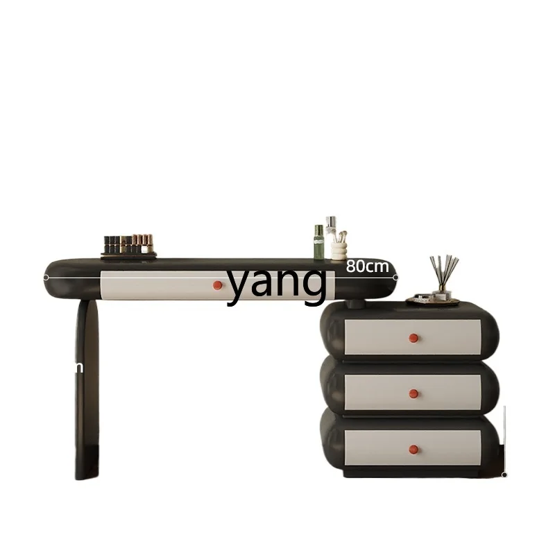 

LMM bedside table integrated bedroom bedside vanity table light luxury high-end black and white locker