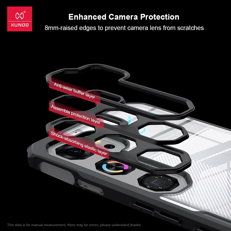 Etui XUNDD z poduszkami powietrznymi, TPU i twardego PC, przezroczyste, na telefon ZTE Nubia NEO 5 GT 5G — zdjęcie produktu 3